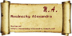 Mosánszky Alexandra névjegykártya