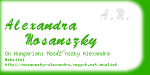 alexandra mosanszky business card